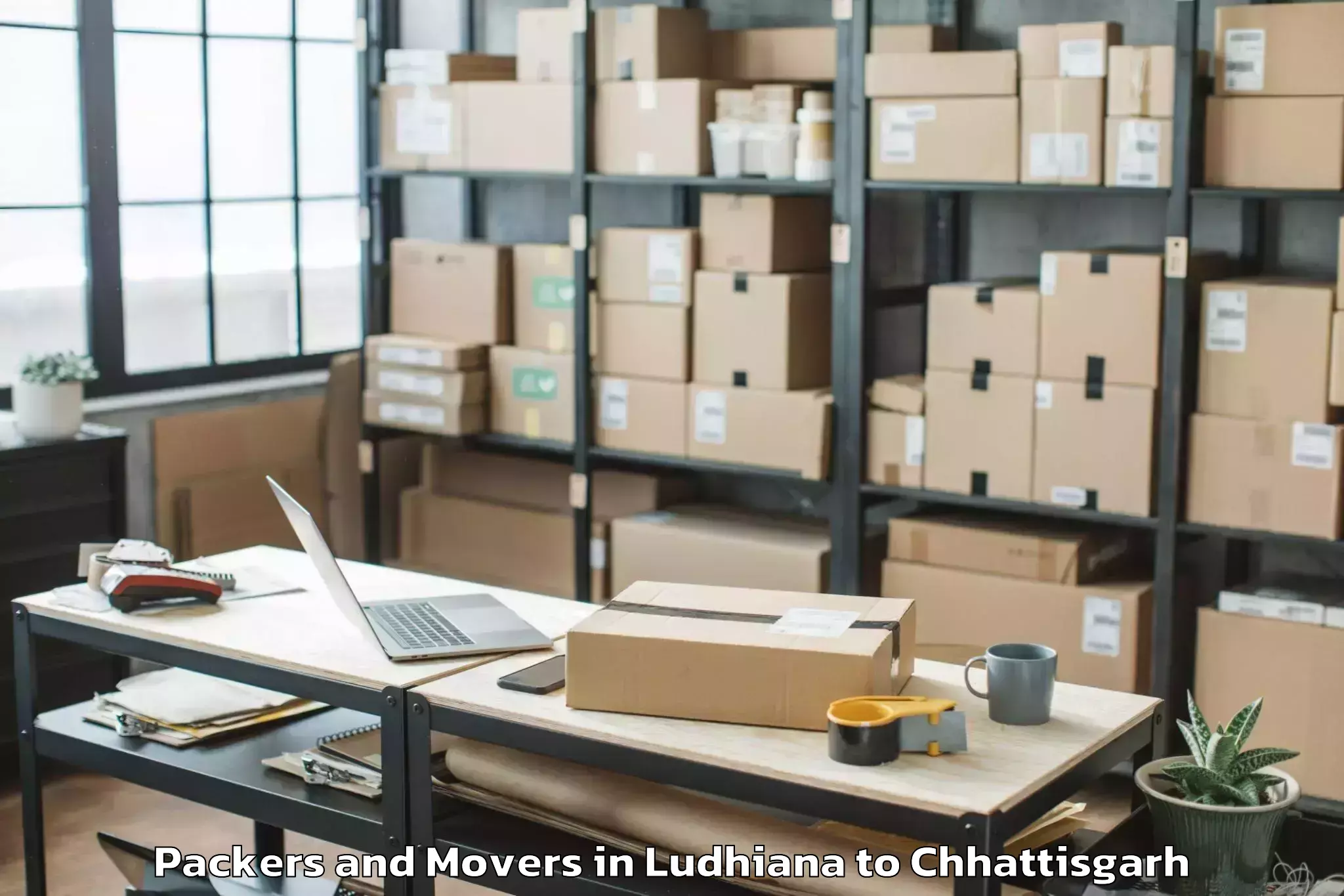 Affordable Ludhiana to Dantewada Packers And Movers